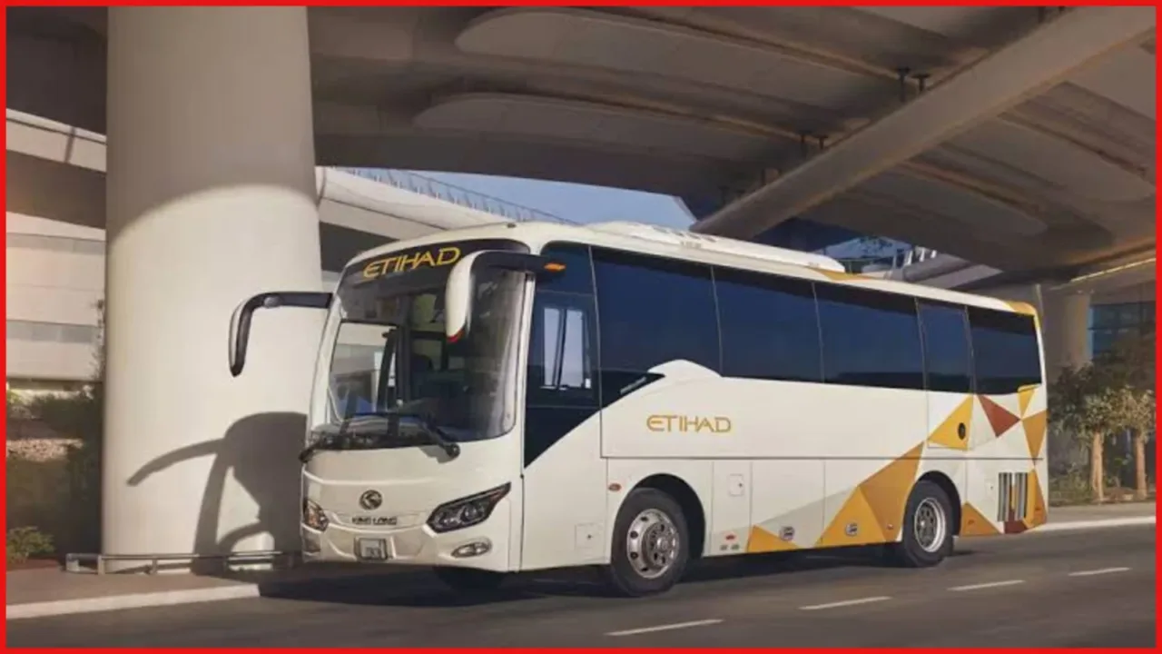 Etihad Rail shuttle bus in Abu Dhabi Etihad Rail shuttle bus in Abu Dhabi