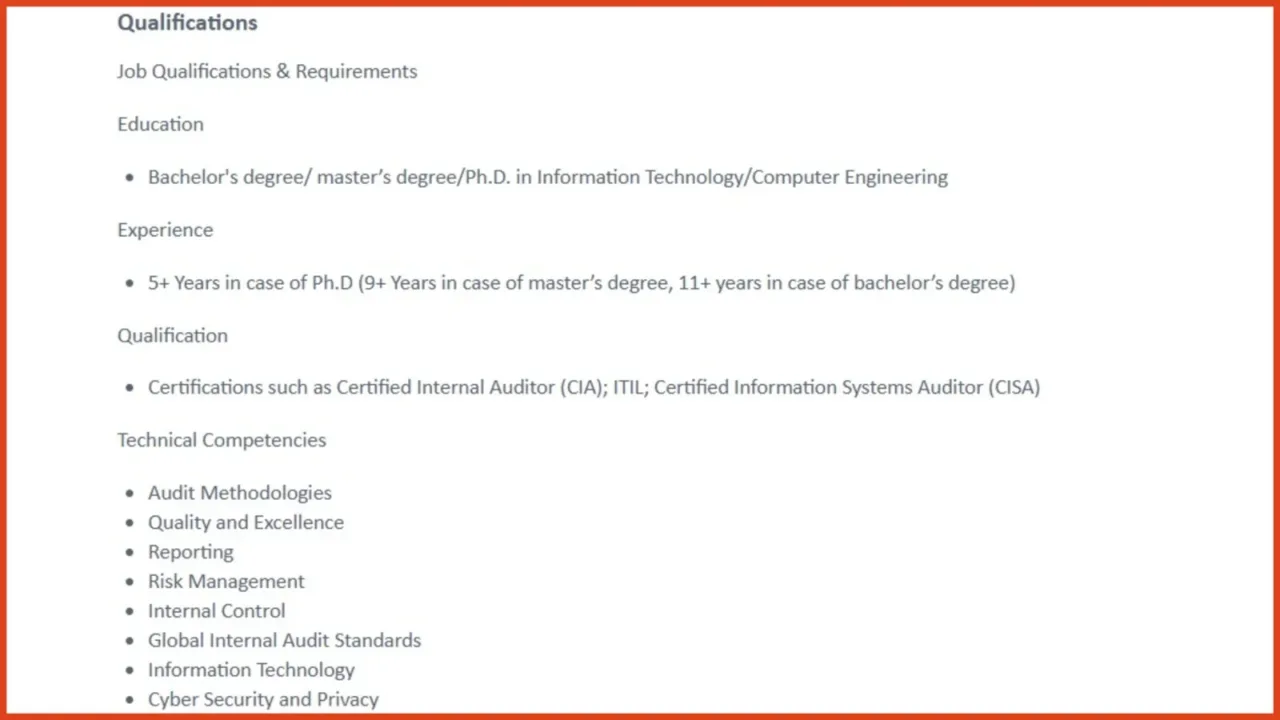 RTA Dubai IT Audit Job Vacancy RTA Dubai IT Audit Job Vacancy