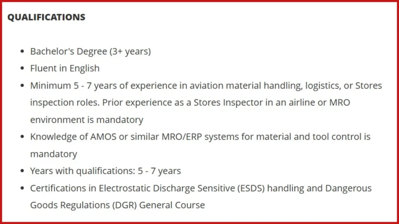 flydubai Senior Stores Inspector Job in Dubai