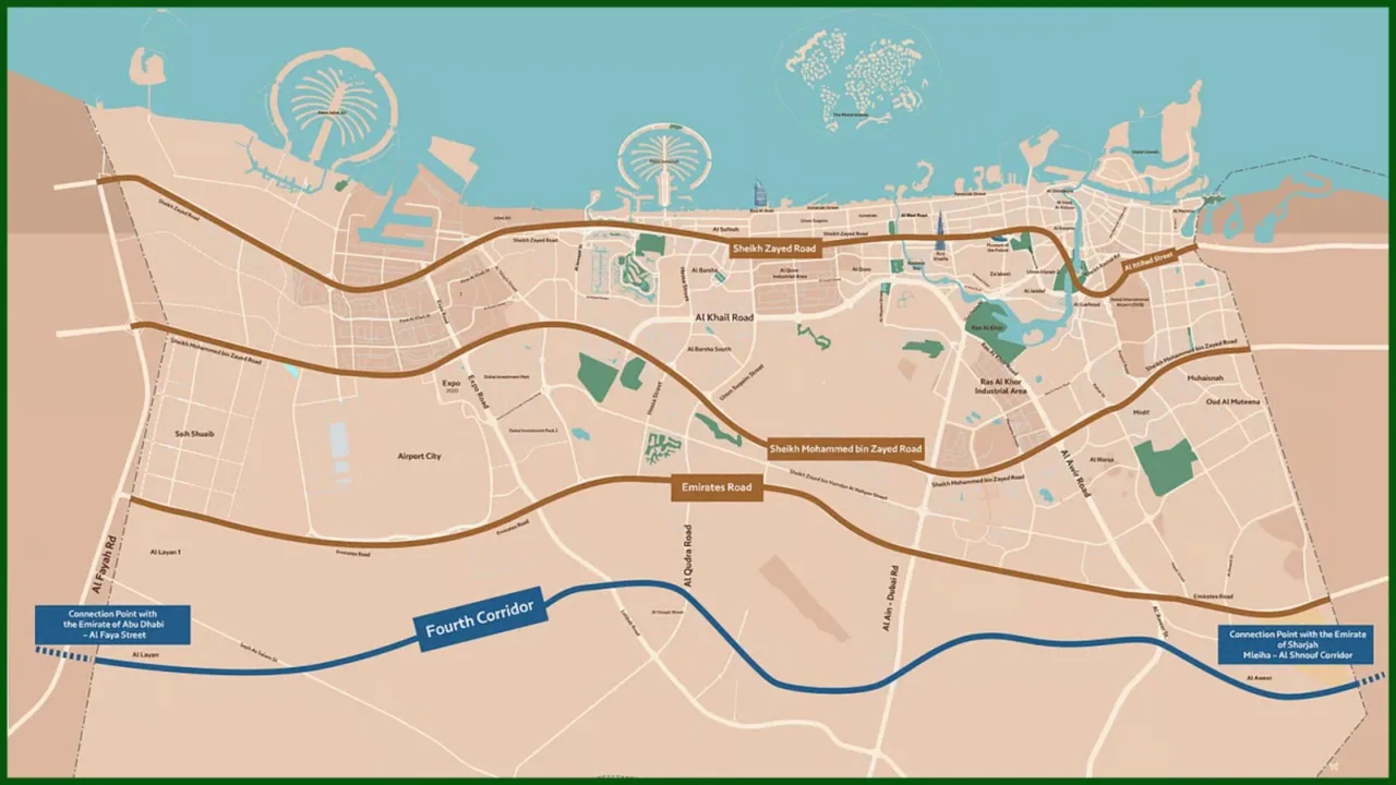 dubai new fourth corridor road project