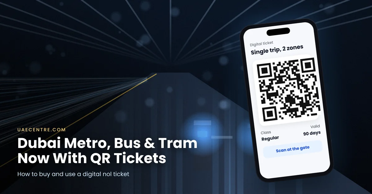 Dubai nol QR ticket on smartphone at Metro gate