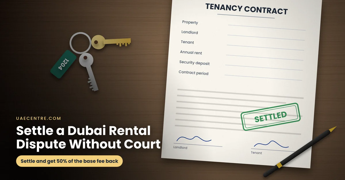 Tenant and landlord settling a Dubai rental dispute